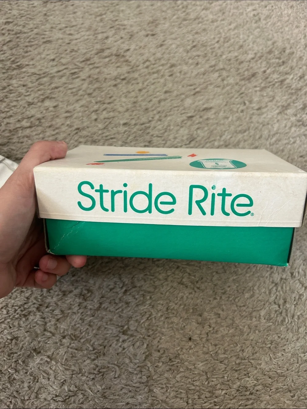 Stride Rite Vintage White Leather Baby Lace-Up Shoes with box